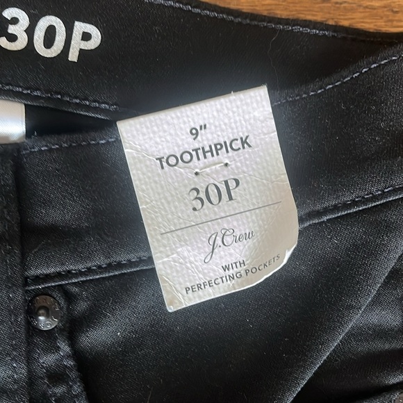 J crew toothpick Black Mid  Rise Jean Size 30P New With Tag - Picture 7 of 12
